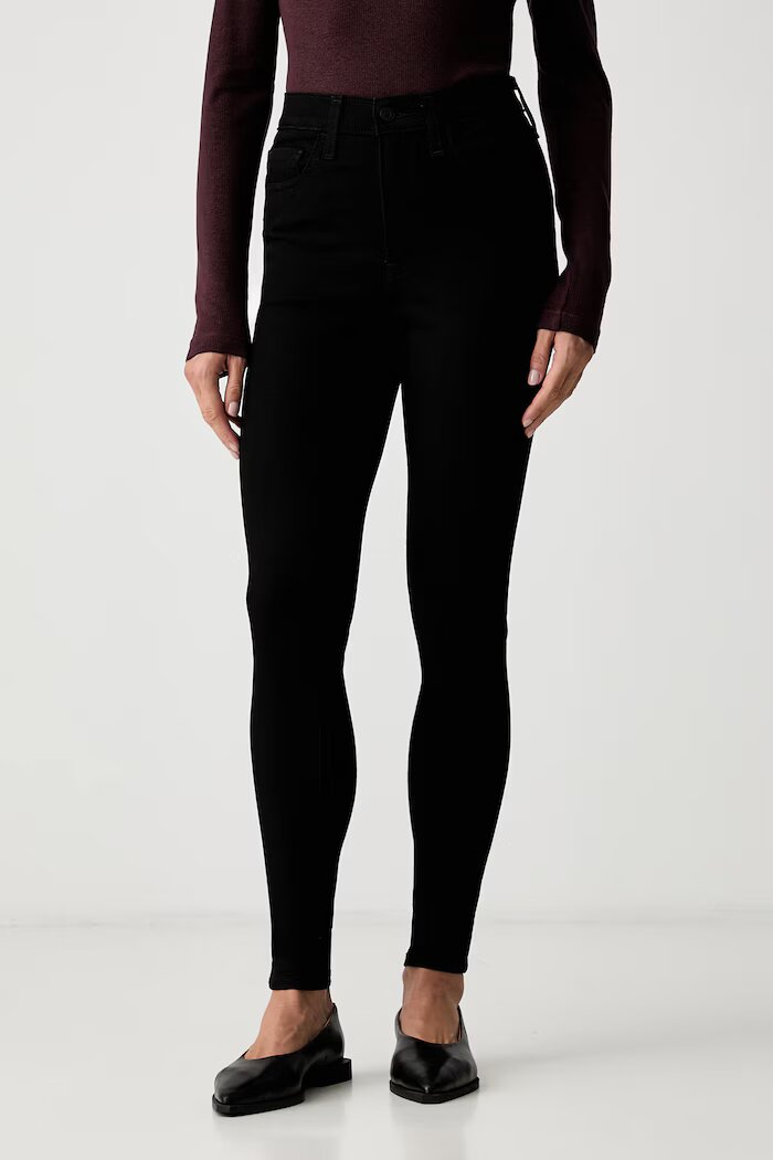 Levi's дънки skinny дамски 720 HIRISE SUPER SKINNY черни 52797-0022
