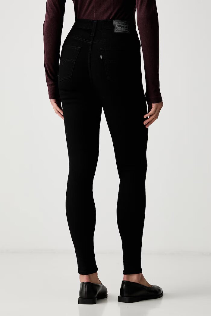 Levi's дънки skinny дамски 720 HIRISE SUPER SKINNY черни 52797-0022