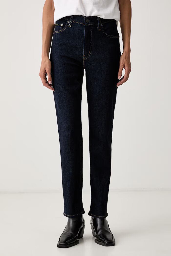 Levi's дънки slim fit дамски 722 HIGH RISE SLIM тъмносини 008MC