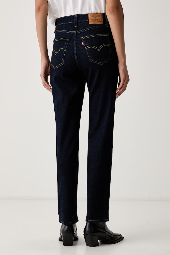 Levi's дънки slim fit дамски 722 HIGH RISE SLIM тъмносини 008MC