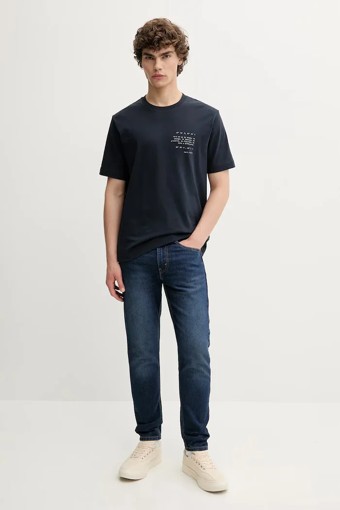 Levi's дънки slim taper мъжки 515 SLIM FIT STRAIGHT тъмносини A7222