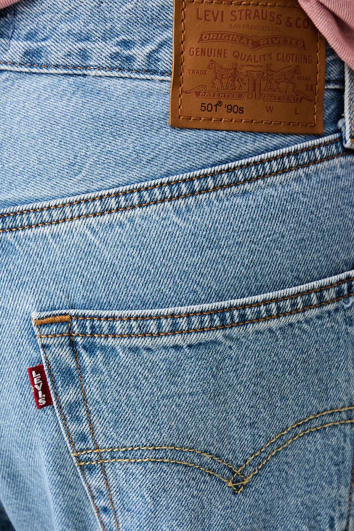 Levi's дънки straight дамски 501 90S сини A8421