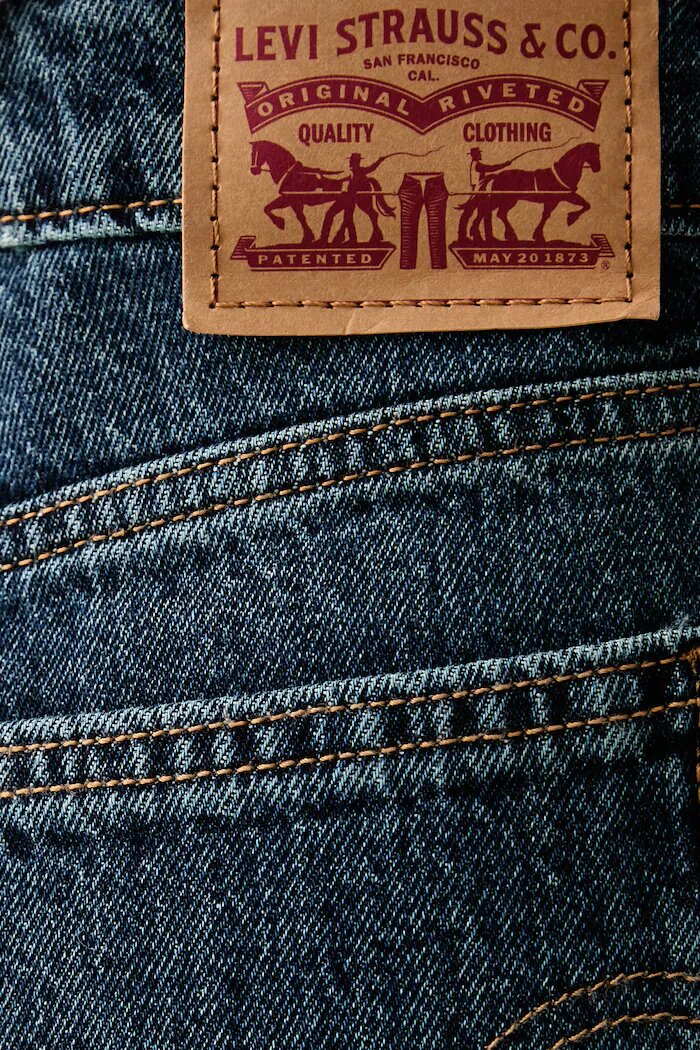 Levi's дънки straight дамски SUPERLOW STRAIGHT тъмносини 0081X