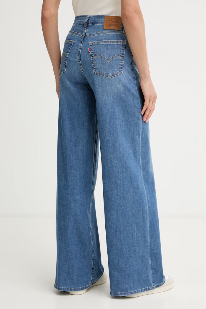 Levi's дънки wide leg дамски 728 HR WIDE LEG сини 0039B-0021