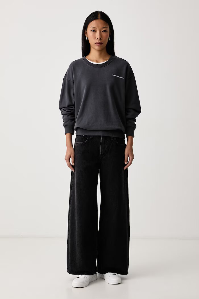 Levi's дънки wide leg дамски MIDDY WIDE LEG черни 0081Z