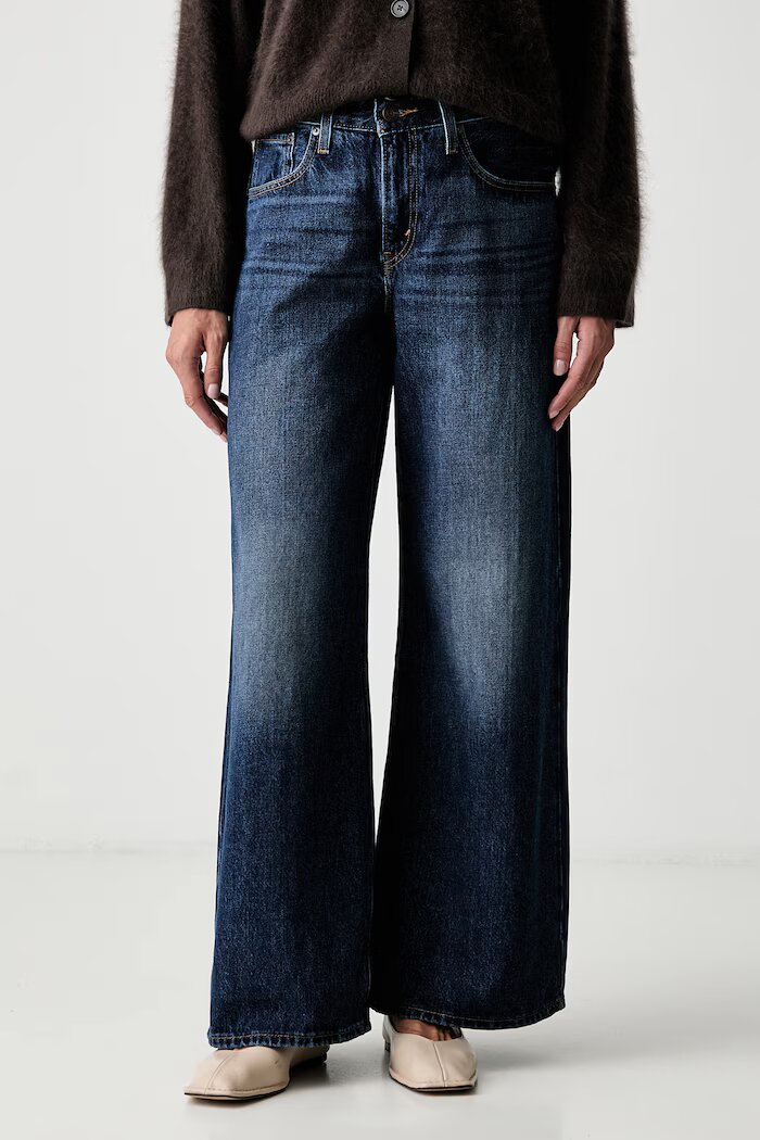 Levi's дънки wide leg дамски MIDDY WIDE LEG сини 0081Z
