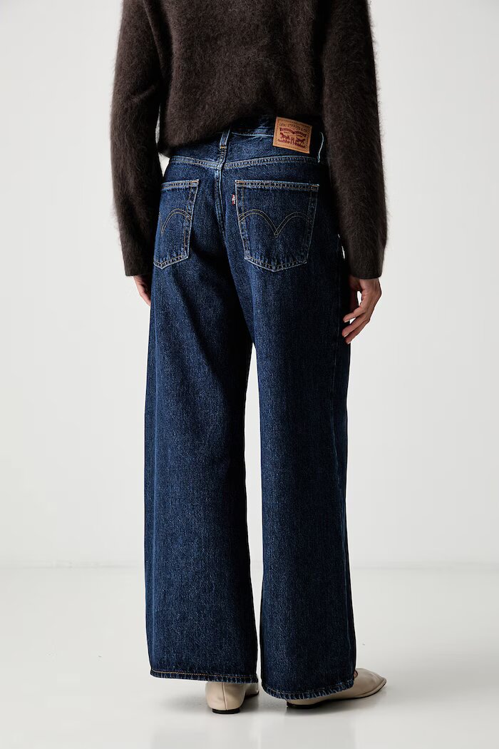 Levi's дънки wide leg дамски MIDDY WIDE LEG сини 0081Z