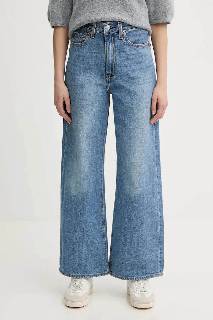 Levi's дънки wide leg дамски RIBCAGE WIDE LEG сини A6081