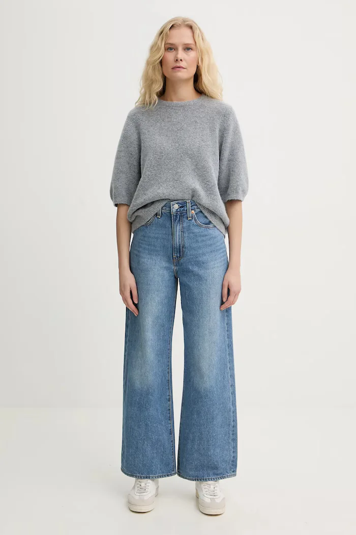 Levi's дънки wide leg дамски RIBCAGE WIDE LEG сини A6081