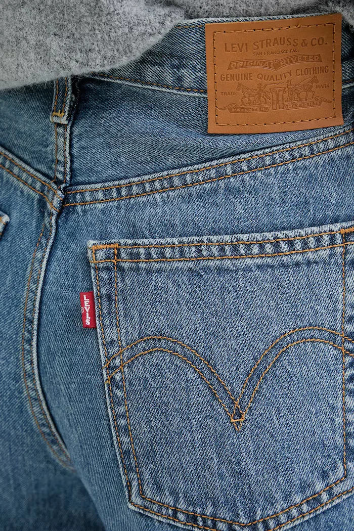 Levi's дънки wide leg дамски RIBCAGE WIDE LEG сини A6081