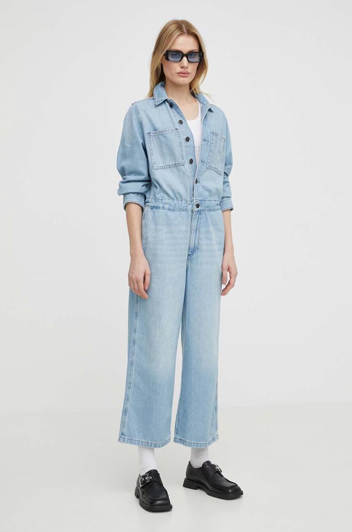 Levi's Дънков гащеризон в синьо от памук с яка