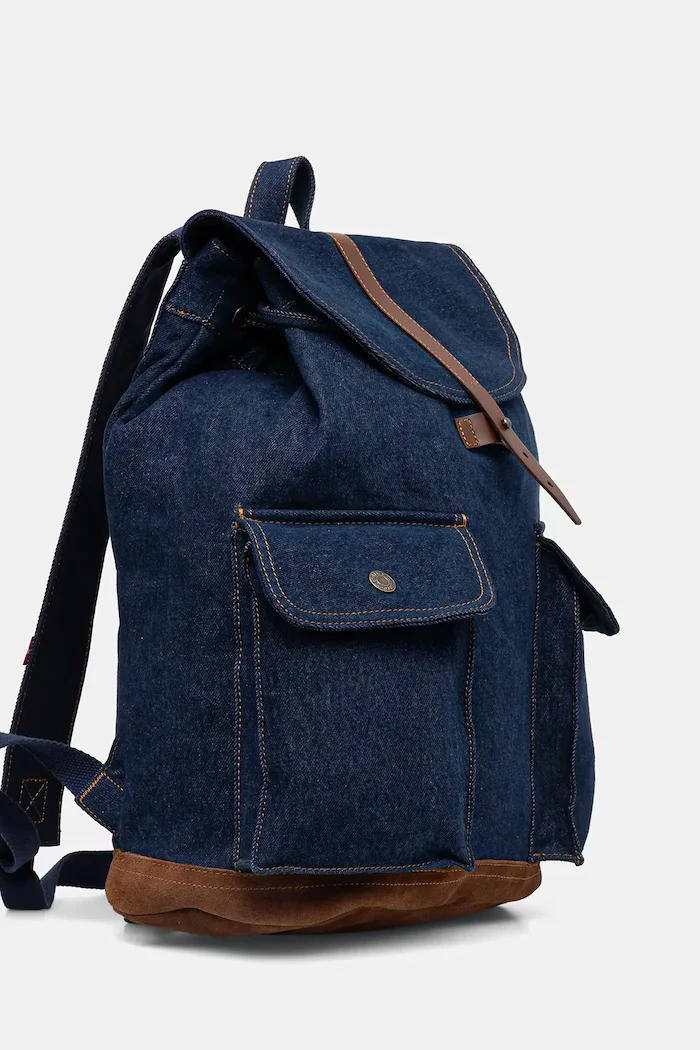 Levi's Дънкова раница в тъмносиньо голям размер с изчистен дизайн 002GW-0000