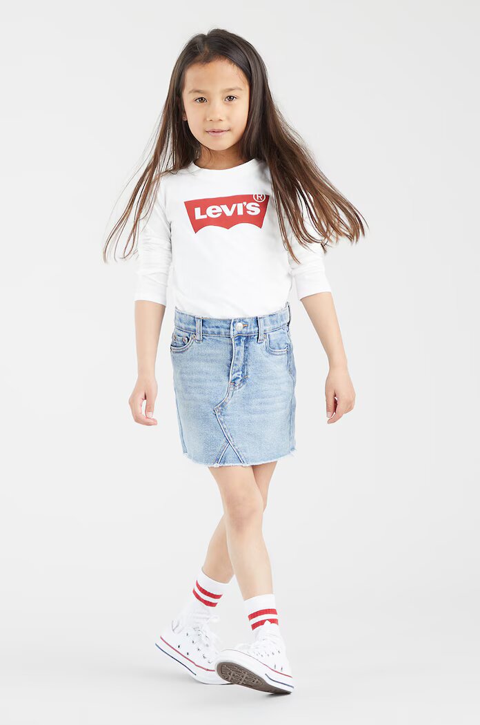 Levi's Детска блуза с дълги ръкави в бяло