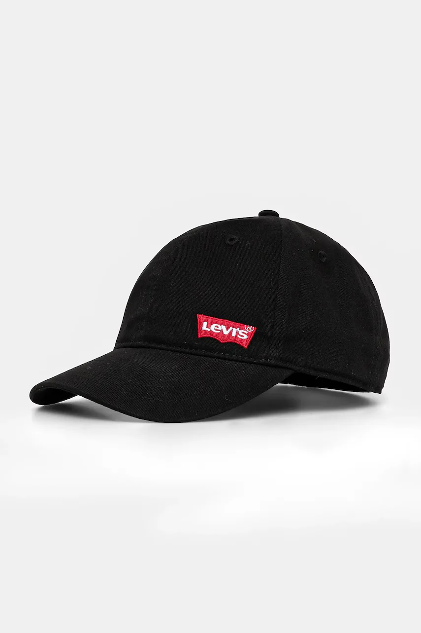 Levi's Детска памучна шапка с козирка LAN RICHMOND BATWING CURVE BRI