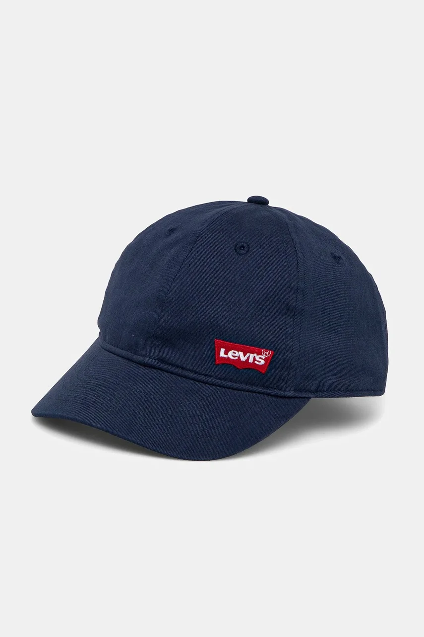 Levi's Детска памучна шапка с козирка LAN RICHMOND BATWING CURVE BRI