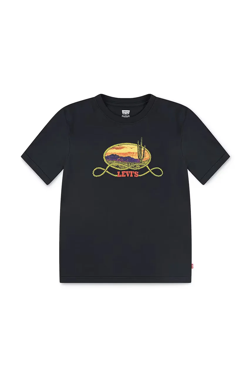 Levi's Детска памучна тениска CACTUS IN THE SUNSET TEE