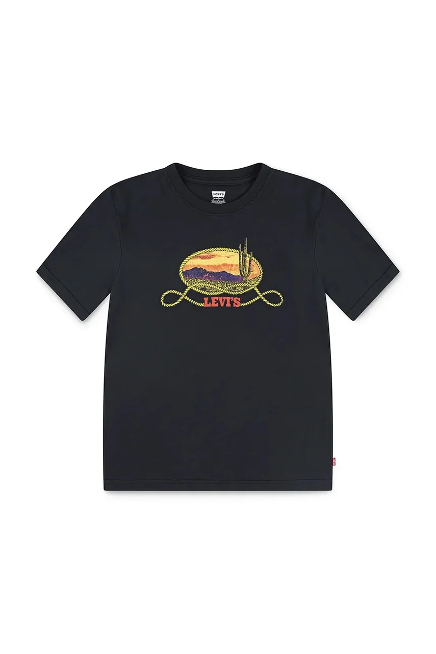 Levi's Детска памучна тениска CACTUS IN THE SUNSET TEE