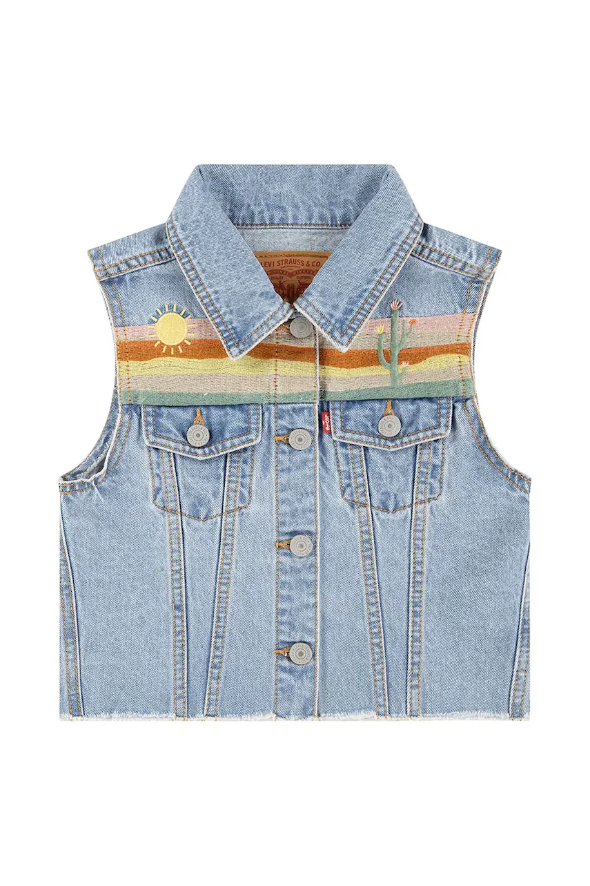 Levi's Детски дънков елек XS VEST WITH EMBROIDERY