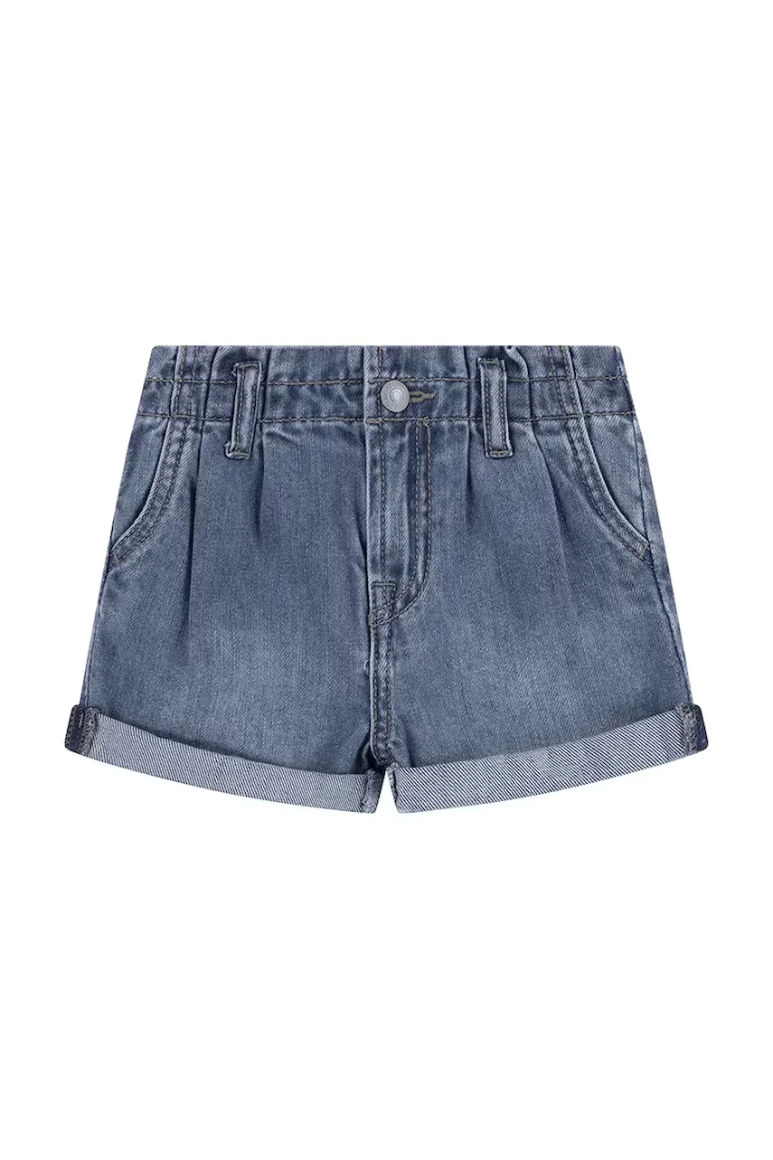 Levi's Детски дънков къс панталон PLEAT PAPER BAG SHORT