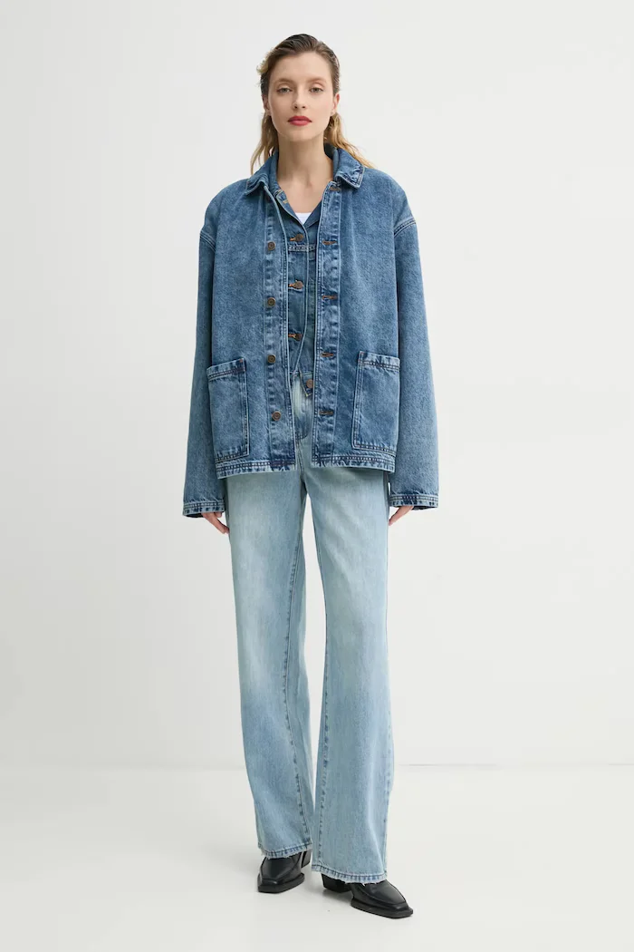 Levi's Елек SHRUNKEN 90S VEST дамски в синьо преходен модел 001W2