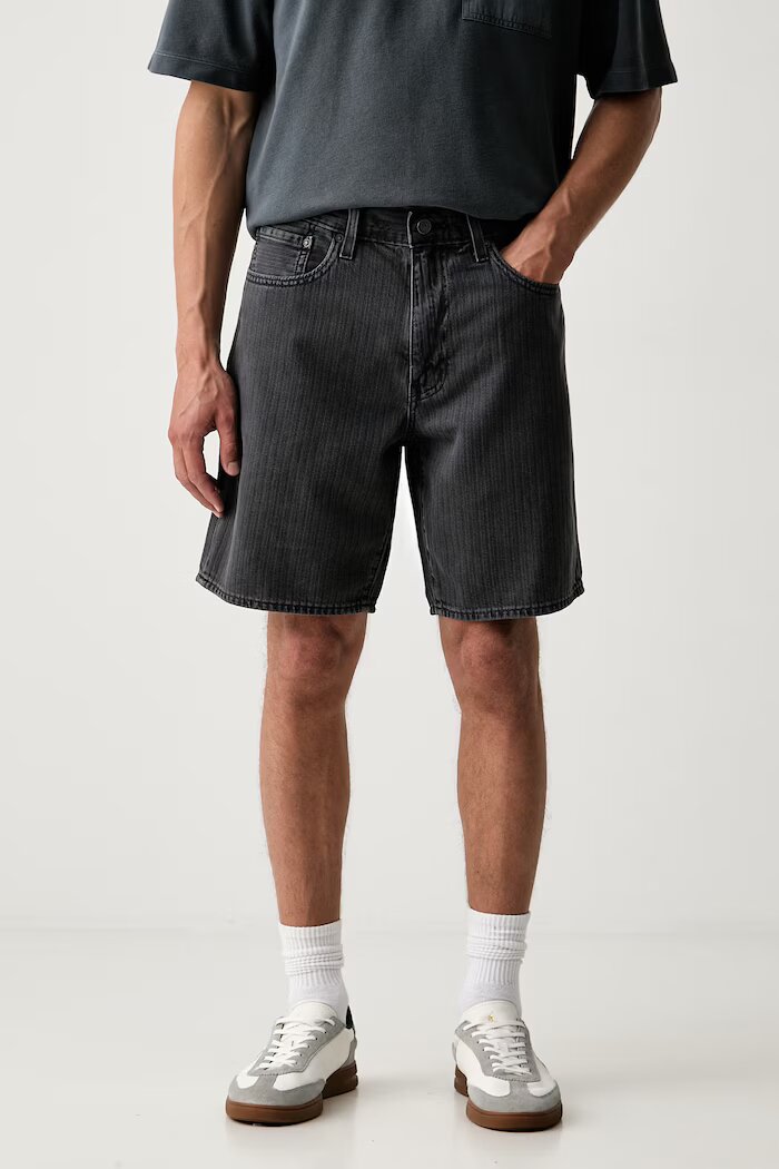 Levi's къс панталон мъжки от деним черен A8461
