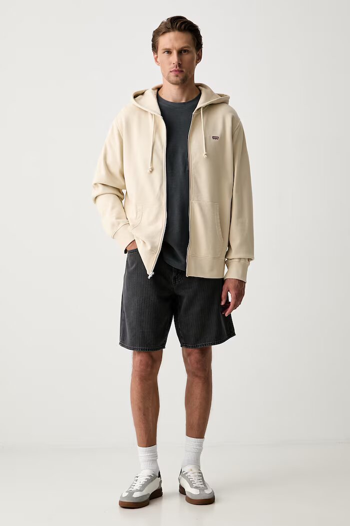 Levi's къс панталон мъжки от деним черен A8461