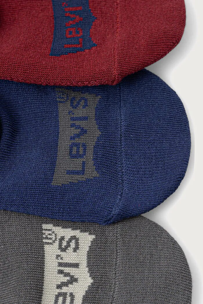 Levi's къси чорапи с памук 3 броя бордо 37157-1502