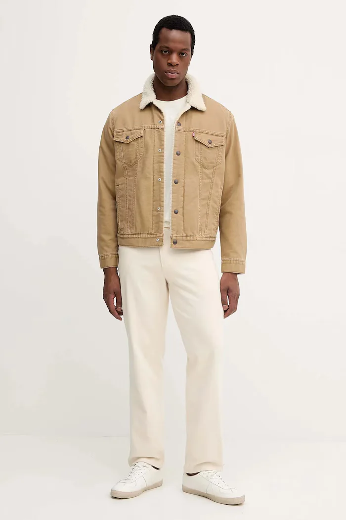 Levi's късо яке мъжко от джинс TYPE 3 SHERPA бежово 16365