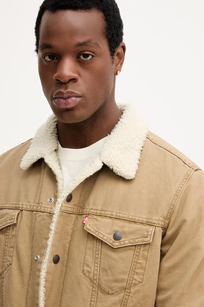 Levi's късо яке мъжко от джинс TYPE 3 SHERPA бежово 16365