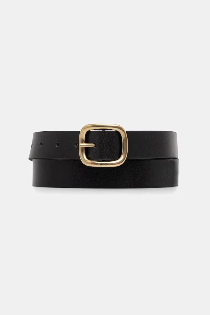 Levi's колан дамски от кожа CAMERON LONG LENGTH черен 005BW