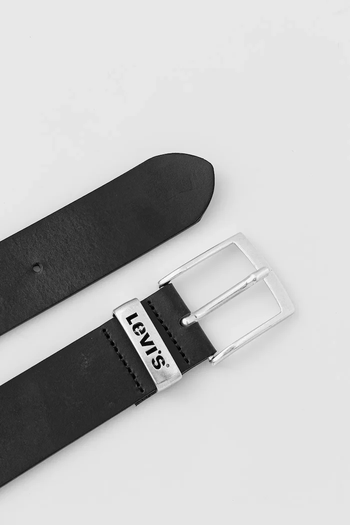 Levi's колан мъжки от кожа черен 38016.0117