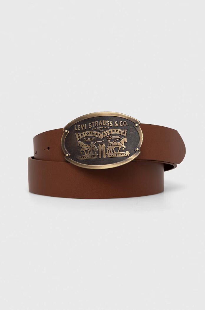 Levi's колан от кожа BILLY PLAQUE кафяв D7860-0001
