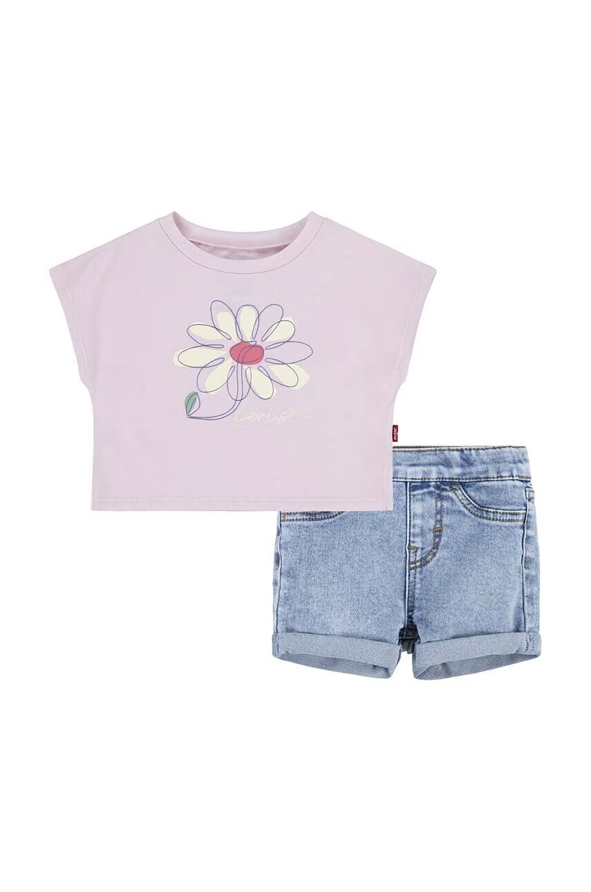 Levi's Комплект за бебета LVG FLORAL DOLMAN TEE & SHORT