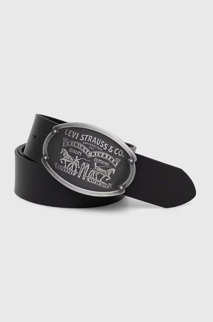 Levi's Кожен колан BILLY PLAQUE в черно 38017-0046