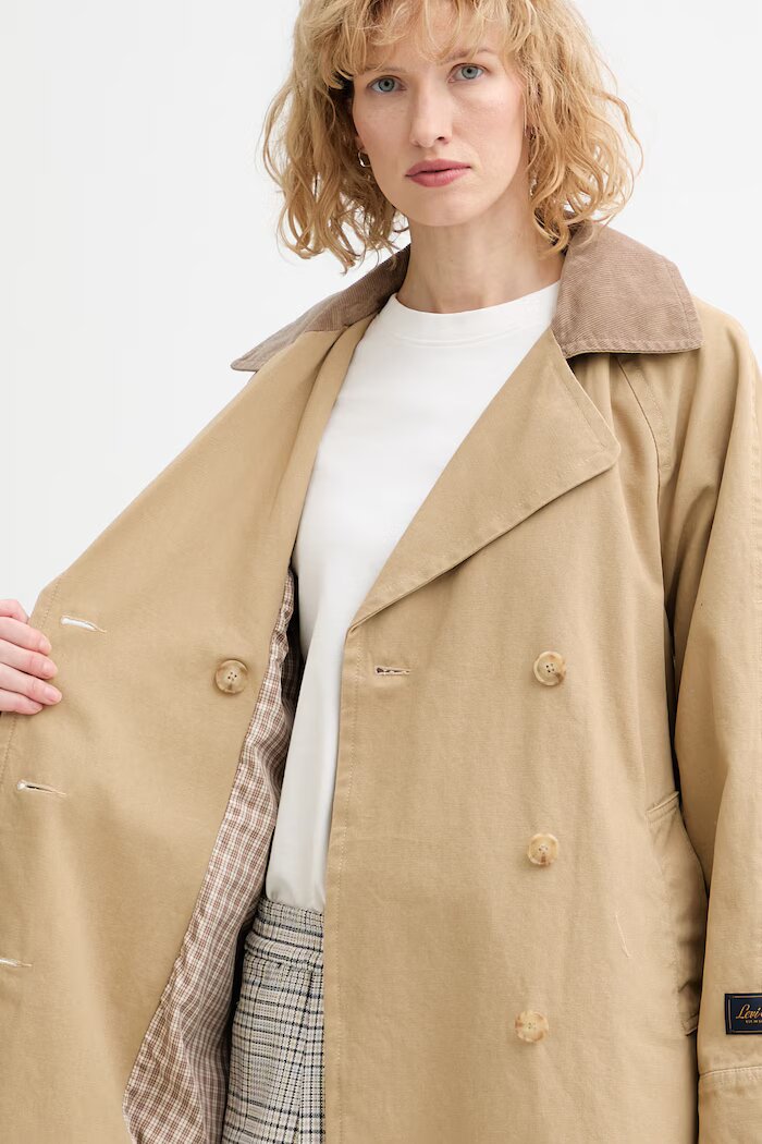 Levi's Памучен шлифер BREE CLASSIC LONG TRENCH в бежово 005AP