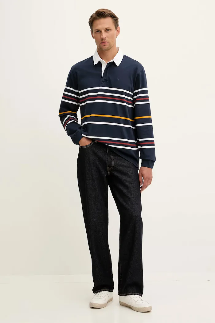 Levi's Памучен суичър мъжки в тъмносиньо с десен A4845