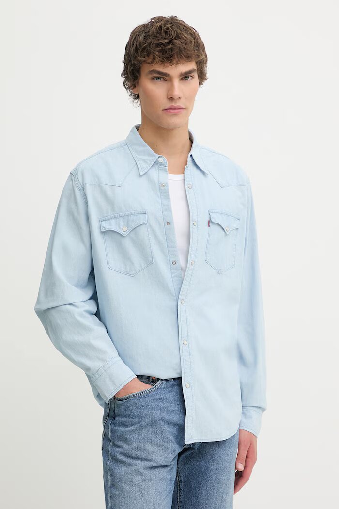 Levi's Памучна риза CLASSIC WESTERN STANDARD в синьо със стандартна кройка с класическа яка 85745