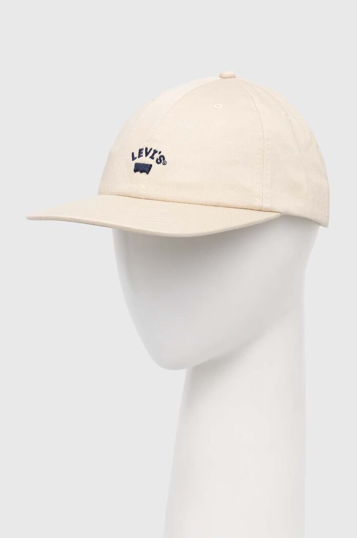 Levi's Памучна шапка с козирка в бежово с апликация 000AG-0002