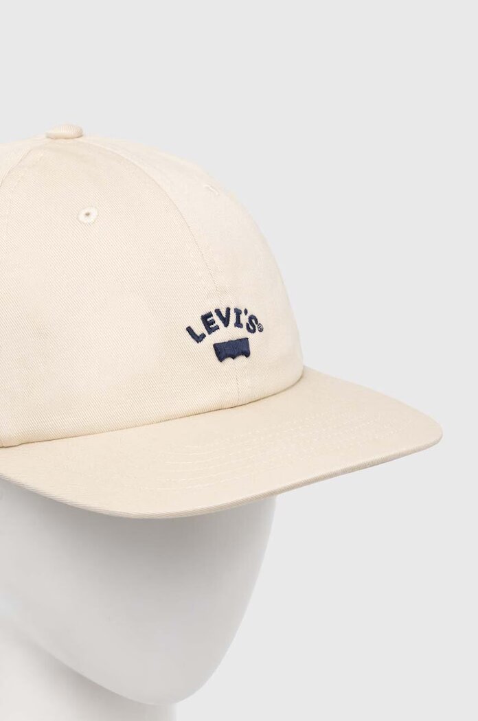 Levi's Памучна шапка с козирка в бежово с апликация 000AG-0002
