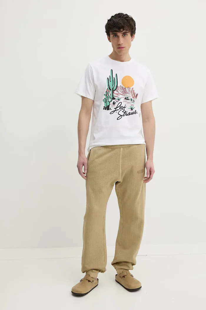 Levi's Памучна тениска GRAPHIC CREWNECK TEE в бяло с принт 22491