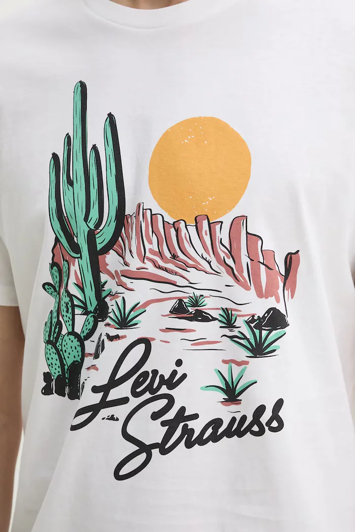 Levi's Памучна тениска GRAPHIC CREWNECK TEE в бяло с принт 22491