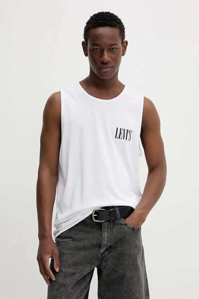 Levi's Памучна тениска GRAPHIC ROWER TANK в бяло A7642