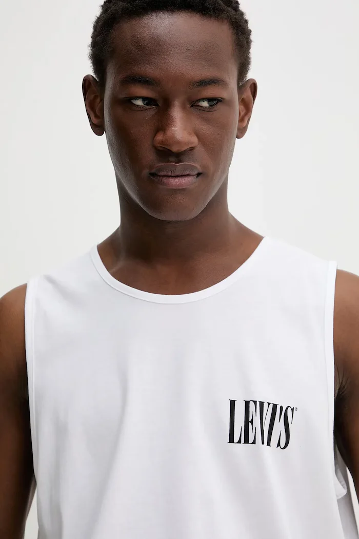 Levi's Памучна тениска GRAPHIC ROWER TANK в бяло A7642