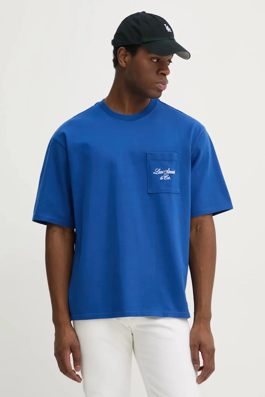 Levi's Памучна тениска HALF SLEEVE GR PCKT T