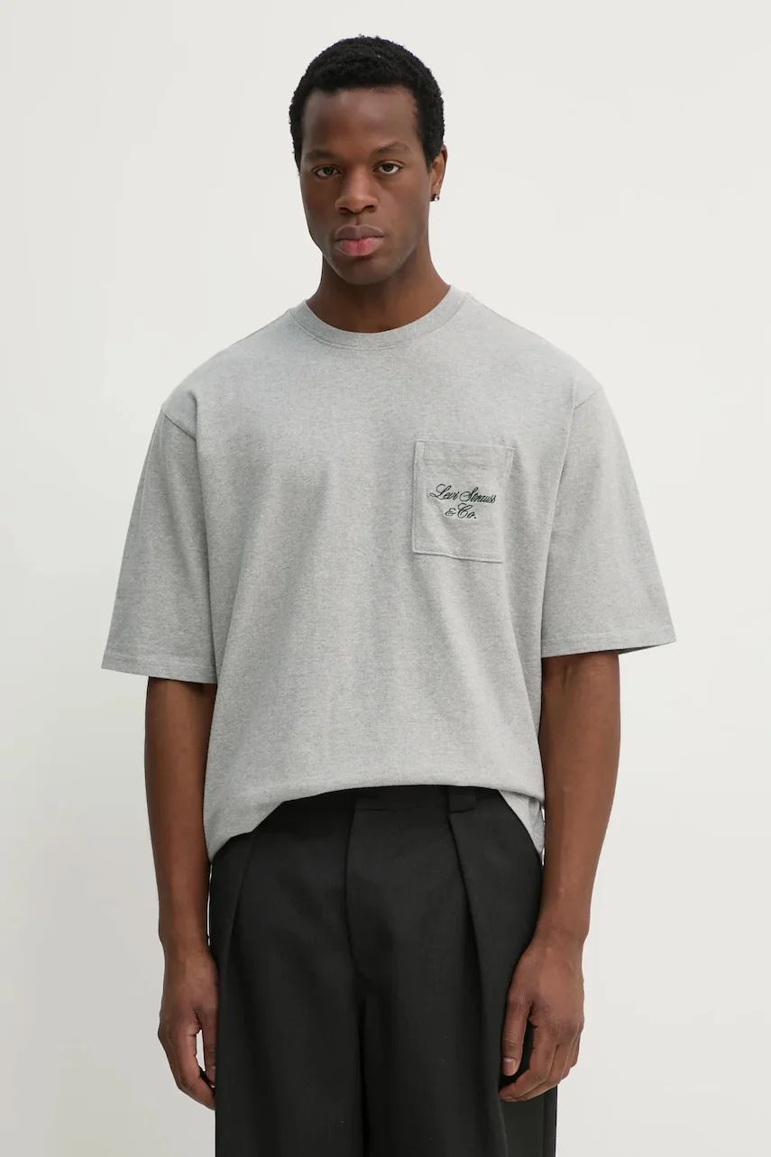 Levi's Памучна тениска HALF SLEEVE GR PCKT T