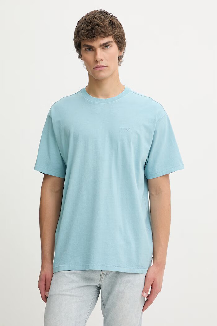 Levi's Памучна тениска RED TAB VINTAGE в синьо с изчистен дизайн A0637-0180