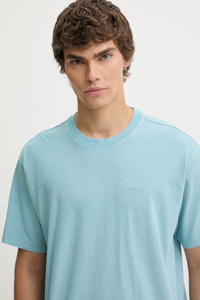 Levi's Памучна тениска RED TAB VINTAGE в синьо с изчистен дизайн A0637-0180