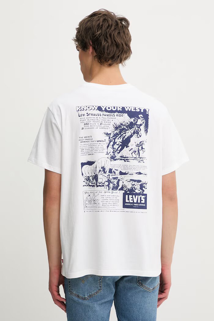 Levi's Памучна тениска SS RELAXED FIT в бяло с принт 16143-2447