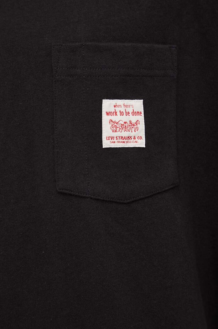 Levi's Памучна тениска в черно с изчистен дизайн