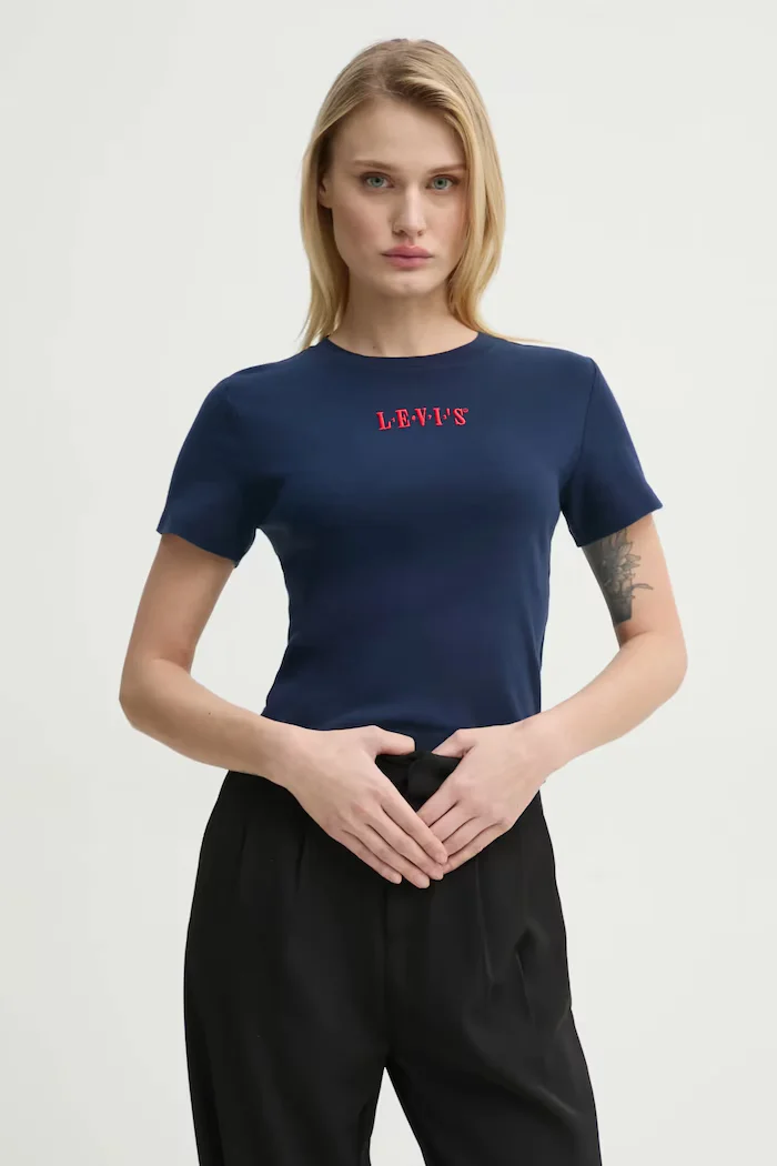Levi's Памучна тениска в тъмносиньо A8798
